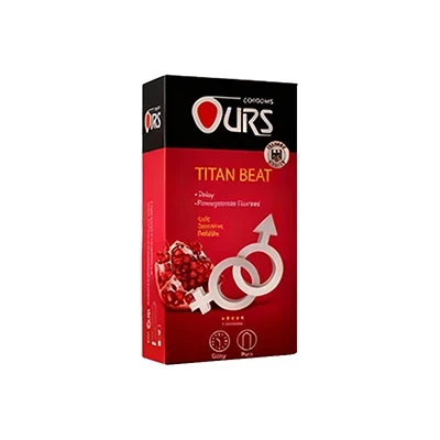 کاندوم تاخیری اورز اناری مدل Titan Beat بسته 12 عددی