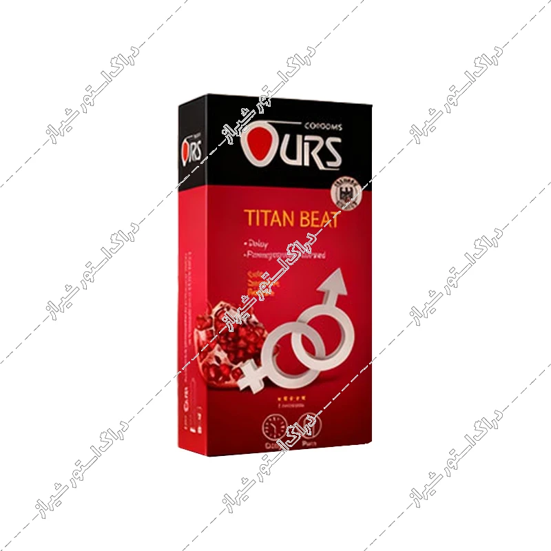 کاندوم تاخیری اورز اناری مدل Titan Beat بسته 12 عددی