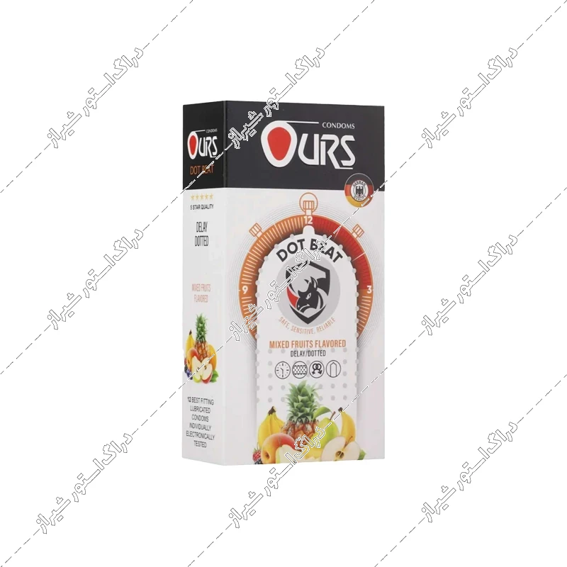 کاندوم تاخیری خاردار چند میوه اورز مدل Dot Beat بسته 12 عددی