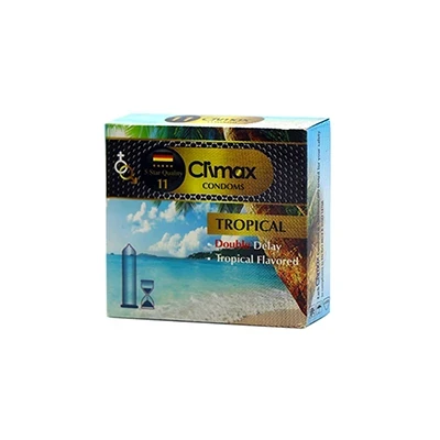 کاندوم تاخیری دوبل استوایی کلایمکس مدل Tropical بسته 3 عددی
