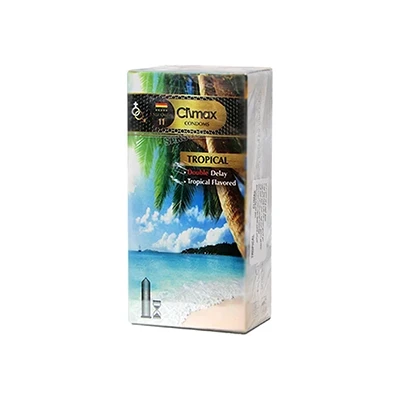 کاندوم تاخیری دوبل استوایی کلایمکس مدل Tropical بسته 12 عددی
