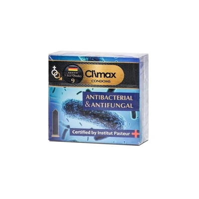 کاندوم آنتی باکتریال و ضد قارچ کلایمکس بسته 3 عددی